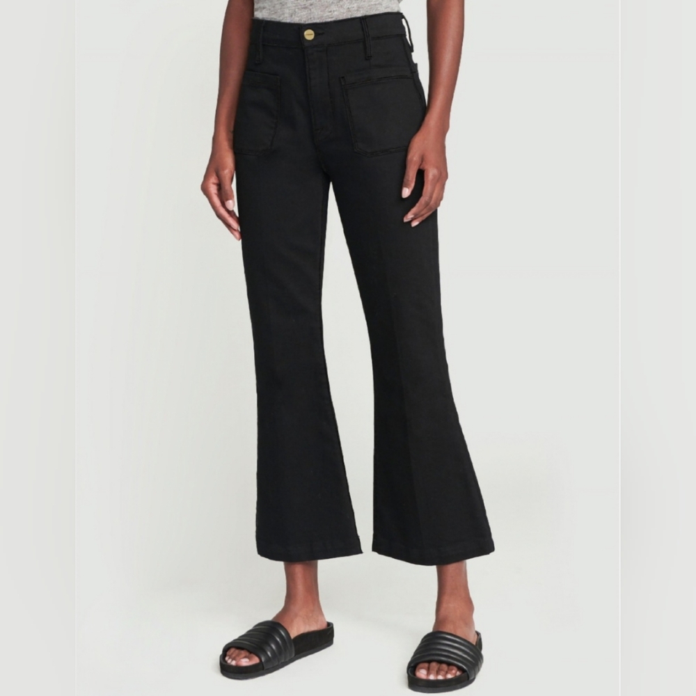 Frame Denim Black Flare & Wide Leg Jeans